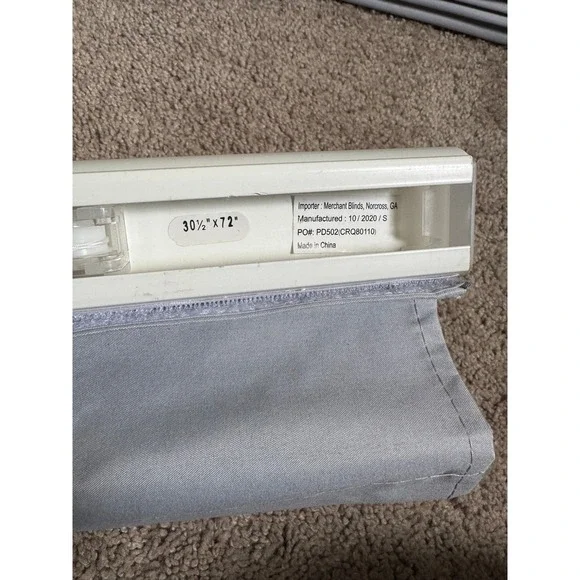 Set of 3 Gray Cordless Roman Shades Room Darkening 30.5 W x 72 L - Picture 4 of 5